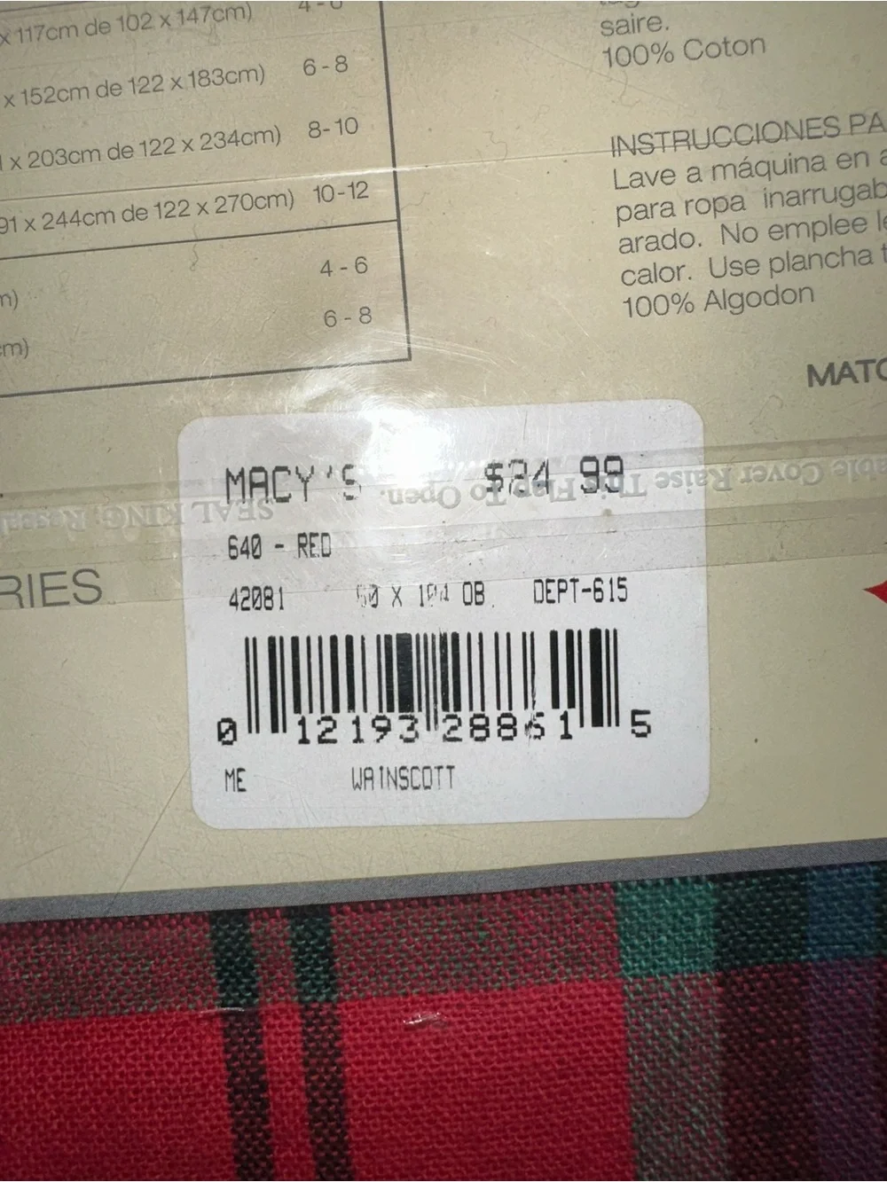 Vintage Fashion Industries Table Linen Tablecloth 60 X 104in Brand New Old Stock